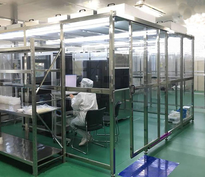 風(fēng)淋室、傳遞窗、潔凈棚、潔凈工作臺搭配效果圖
